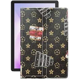 Чехол StatusCASE из экокожи для планшета Cubot Tab 10 Луи-Витон-коричневый