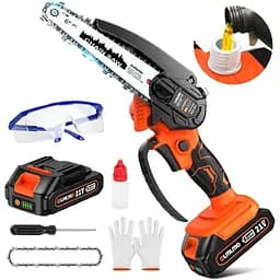 Мініланцюгова пила Olmlmo Cordless 6 дюймів, електрична ланцюгова пила з акумулятором 2,0