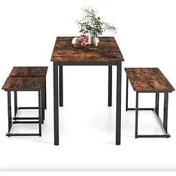 Комплект Costway Decima обідній стіл зі стільцями в стилі Loft коричневий - мініатюра 4