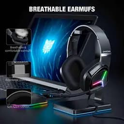 Дротова гарнітура Onikuma Gaming with Blue LED X9, USB, 3.5mm, 2m, black - мініатюра 5