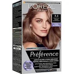 Уценка. Стойкая краска для волос L'Oreal Paris Preference 7.1 Iceland Ash Blonde 174 мл