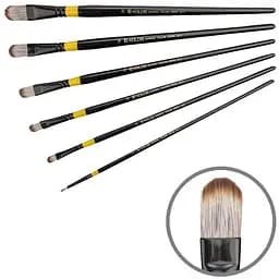 Кисть синтетика овальная Yellow stripe 1017 №22 длинная ручка Kolos