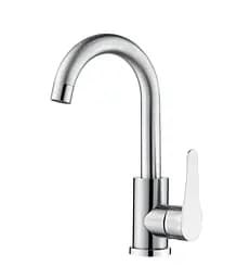 Смеситель для умывальника поворотный излив нержавеющая сталь Wezer EKO1D-17 Хром