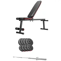 Набір Hop-Sport Premium 39кг з лавою HS-1010 Pro та штангою