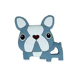 Силиконовый прорезыватель "Бульдожка" Mega Zayka MGZ-0414(Grey) серый, 8х1х8 см