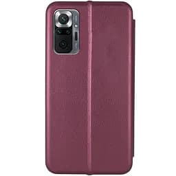 Шкіряний чохол-книжка Classy для Xiaomi Redmi Note 10 Pro / 10 Pro Max Бордовий - мініатюра 4