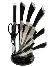 Набор ножей для кухни Bohmann BH-8001-08 из нержавеющей стали с подставкой 8 предметов Черный