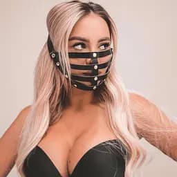 Шкіряна маска з ремінцями One size Чорний K000597