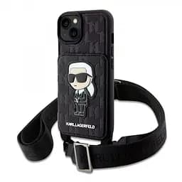 Чехол Karl Lagerfeld Saffiano Monogram Crossbody Ikonik NFT для iPhOne 14 Black