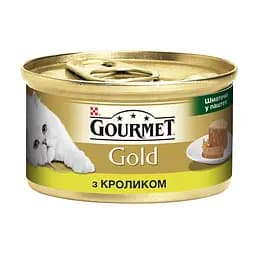Вологий корм для кішок Gourmet Gold Pieces in Pate Rabbit 85 г x 12 шт. (Кролик)