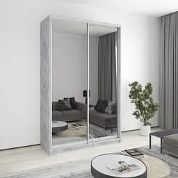 Шкаф-купе двухдверный MebelStar Комбо AL 2 Зеркала 150x45x240 см Бетон (MBS-4168)