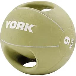 М'яч медбол York Fitness із двома ручками 9кг зелений