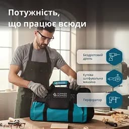 Konner & Sohnen Набір із трьох аккумуляторних інструментів Konner&Sohnen KS RHAGD 20V SET 3 PLUS 20В шурупокрут, шліфувальна машина кутова KS AG20V-125VR, перфоратор KS RH20V-22-4, ЗП 43А 43А. - мініатюра 2