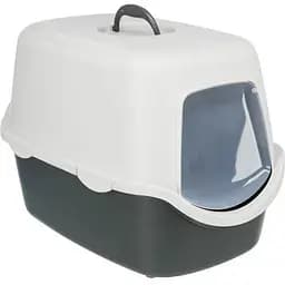 Туалет Trixie Vico для кошек с колпаком-крышкой, дверцей и ручкой серый 40х40х56 см