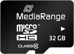 Карта памяти MediaRange 32GB microSDHC memory card, Class 10, with SD adapter (MR959)