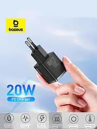 Мережевий адаптер живлення Baseus 20W Cube PD Type-C (CCXF-A01 / CCXFK20E) зарядний чорний - мініатюра 5