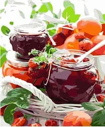 Набір для розпису по номерах Полуничне варення, Strateg, 40x50 см, HH077