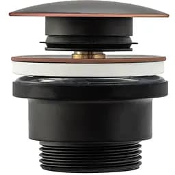 Донный клапан черный Rea click-clack с переливом (Rea-A5218), Черный
