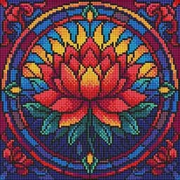 Алмазна мозаїка Вітраж. Лотос AMO8330, 30х30 см