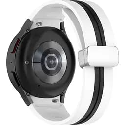 Ремешок для Samsung Galaxy Watch 5 40mm - бело-черный ширина крепления 20мм силикон Watchbands Cls-line (W15-7WB66359999)