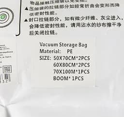Вакуумні пакети для одягу з насосом Vacuum Compressiom Storage Bags, набір 5 шт, з клапаном - мініатюра 2