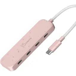 USB-хаб j5create JCH345ER-N USB-C на 4 USB-C, красный (JCH345ER-N)