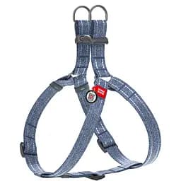 Шлея для собак Waudog Re-cotton, з відновленої бавовни, з QR паспортом, S, 40-55х1,5 см, синій (32412)