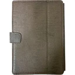 Универсальная чехол-книжка подставка для планшетов с диагональю 10" коричневая под кожу змеи