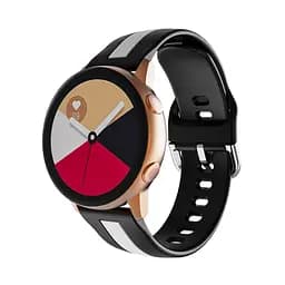 Ремінець для Samsung Galaxy Watch 6 40mm 6 44mm - чорно-білий ширина кріплення 20мм силікон Watchbands D2 Normal (W37-1WB48123559) - мініатюра 2