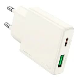 Адаптер сетевой HOCO Biscuit charger N45 1USB/1Type-C, QC/PD, 30W/3A|