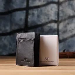 Чоловічий гаманець для карток з натуральної шкіри ST Leather 8х11х0.5 см acs0029622 - мініатюра 10