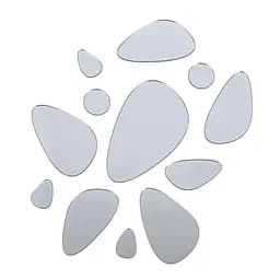 Дзеркальний декор Wall Sticker  SW-00002496 акриловий самоклеючий Камінці 12 шт. срібло