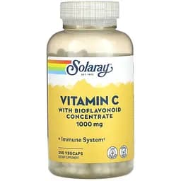 Витамин С с биофлавоноидами Solaray концентрат 1000 мг 250 капсул