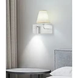 Біле праве бра із плафоно-абажуром та спотом на 2 вимикачі | Line F | Арт. WJ081/2 R WT