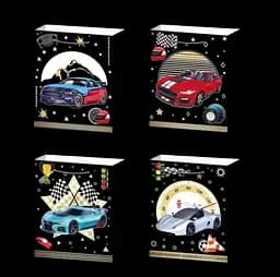 Подарочный пакет, 150 г/м², Авто, 32x45x10 см, 6 шт. в упаковке (в ассортименте)