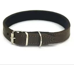 Нашийник для собак Zoo-hunt шкіряний з неопреном О делікат коричневий 1,6/23-31 см