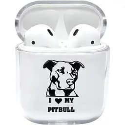 Прозорий силіконовий чохол Apple AirPods з малюнком - Пітбуль (KAP1140)