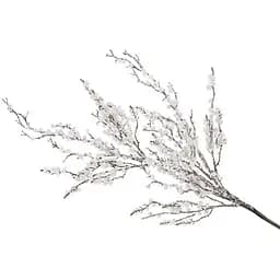 Ветка для декора 80 см Искусственные материалы для декора и флористики с глитером Белый