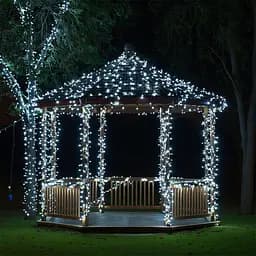 Гірлянда Нитка вулична 1000 LED 100 м на сонячній батареї чорна, білий GarlandoPro SB1000L100MBW