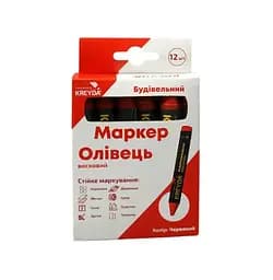 Маркер для розмітки - Універсальна крейда воскова червоний 12шт. - мініатюра 3