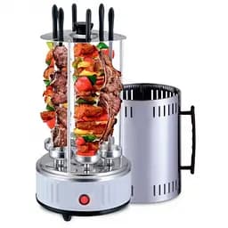 Электрошашлычница на 6 шампуров электрическая шашлычница белая Domotec BBQ 1000W