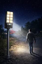 Вуличний ліхтар на стовп Solar sensor light BK-120-8COB-B з датчиком руху та сонячною панеллю - мініатюра 2
