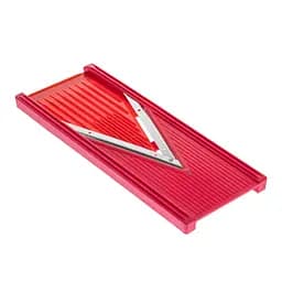 Ручной слайсер овощерезка с V-лезвиями из нержавеющей стали для тонкой нарезки картошки на чипсы, Kitchette Красный 86964