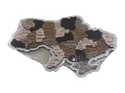 Дерев'яна карта України, багатошарова 3D, настінна, 36x23 см - мініатюра 4