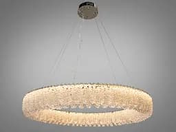 Підвісна кришталева LED люстра для вітальні Diasha 505-800CH хром 80 см 48W 3 режими світла - мініатюра 3