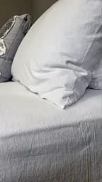 Комплект постільної білизни з вареної бавовни білий White, LUXURY Washed - двоспальний - мініатюра 4