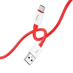 Кабель силиконовый гибкий Hoco MicroUSB Magic silicone X87 1 м красный