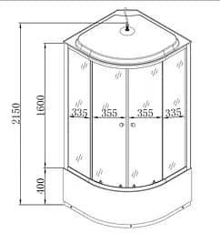 Душовий бокс без гідромасажу Mixxus Strong SB01-90x90x215-GR Satin з високим піддоном MI6885, Хром матовый, тонований, хром матовий - мініатюра 5