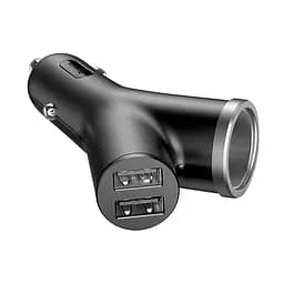 Адаптер автомобильный BASEUS cigarette lighter extended car charger 2 USB 40 W (CCALL-YX01)