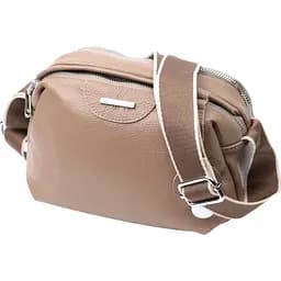 Сумка Vintage 22594 з натуральної шкіри 23х14х11.5 см Бежева